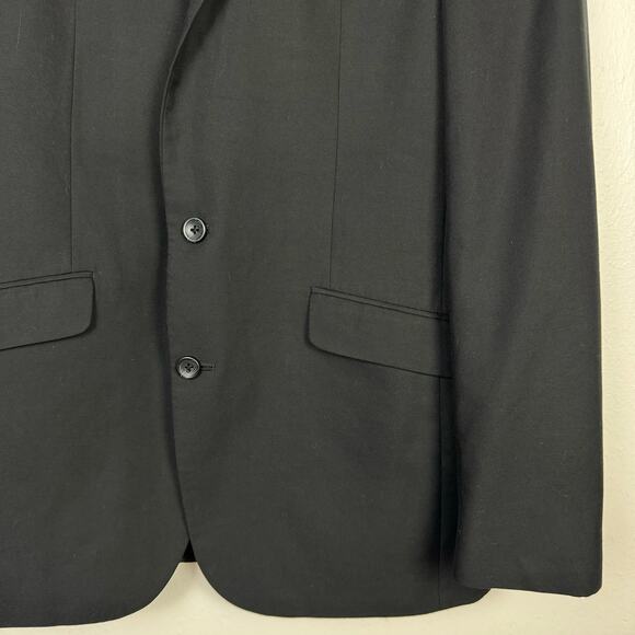 Kenneth Cole Reaction | 40L Black 2 Button Notch Collar Sports Coat Suit Blazer - Picture 4 of 9